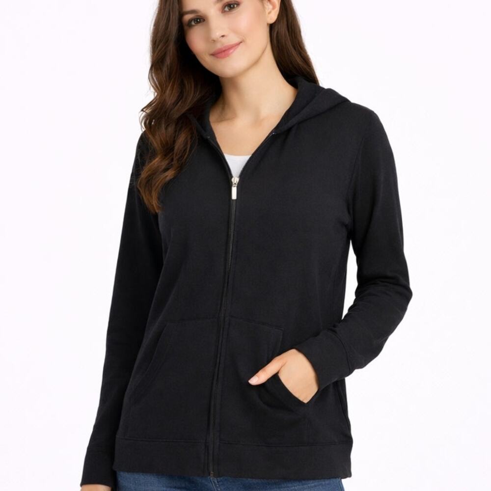 Karen Scott Full Zip Black Hoodie Size XXL NWT
